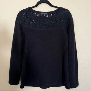 Sanctuary Black Lace Trim Sweater- Small